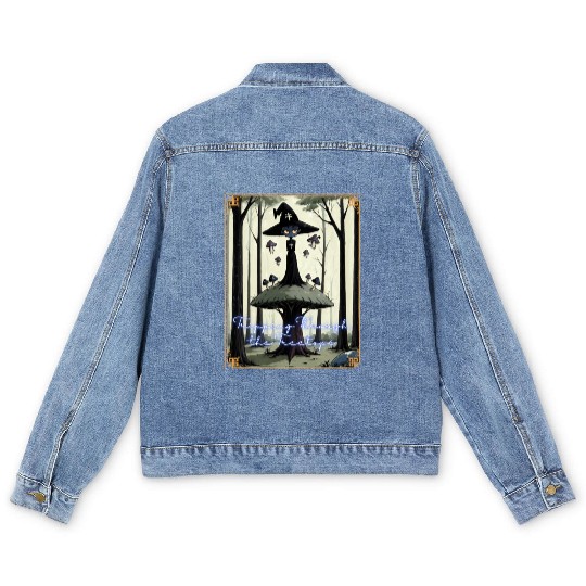 Tripping Through the Tree Tips Psychedelic Witch Men's Denim Jackets