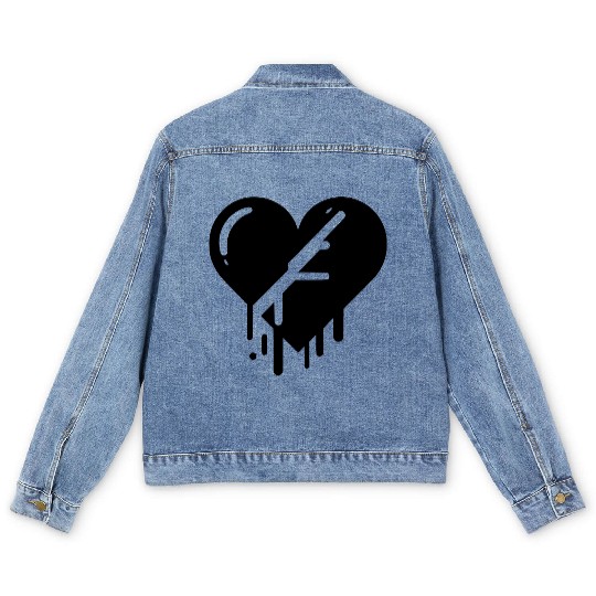 Heart broken hearts vector path15 Men's Denim Jackets