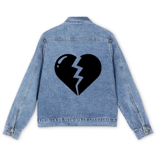 Heart broken hearts vector path16 Men's Denim Jackets