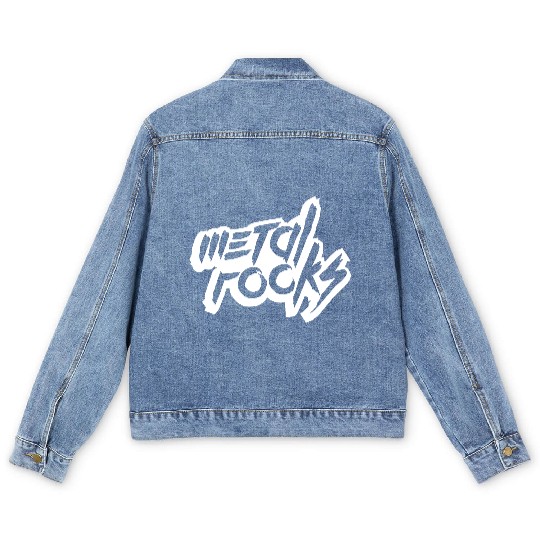 Heavy Metal Rocks Hard Rock Music Text Quote Logo Men's Denim Jackets