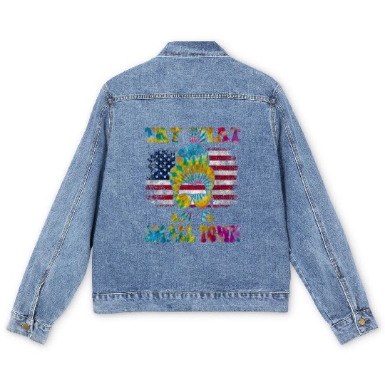 Try That In a Small Town US Flag Girl Men's Denim Jackets
