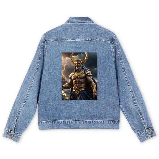 Zeus Jupiter Roman Greek God Men's Denim Jackets