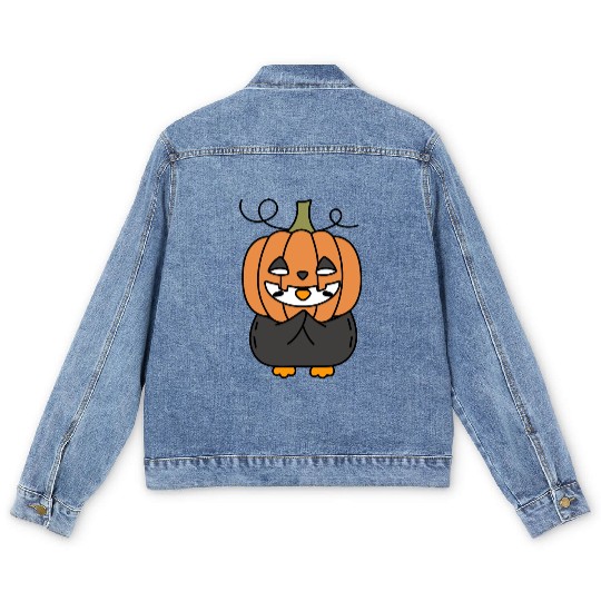 Halloween Penguin, funny penguin Men's Denim Jackets