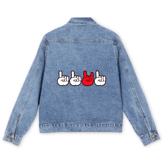 Be Different Heavy Metal Music Horns Hand Gesture Men's Denim Jackets