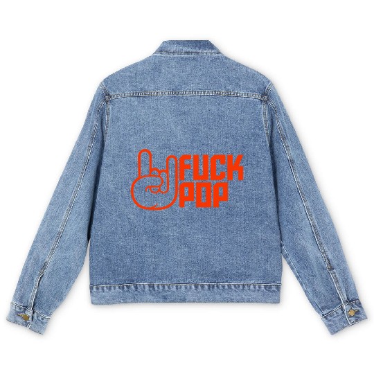 Fuck pop charts music heavy metal fun hand gesture Men's Denim Jackets