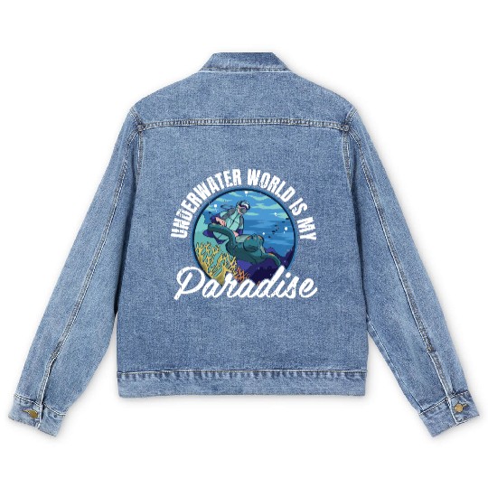 Underwater World Is My Paradise Men's Denim Jackets