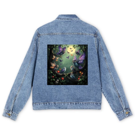 Enchanted Forest Creatures Halloween Ideas Men's Denim Jackets
