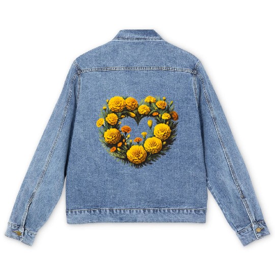 Marigold Flowers Men's Denim Jackets