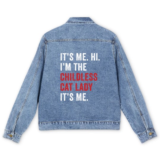 It's Me Hi Im The Childless Cat Lady Kamala Harris Men's Denim Jackets