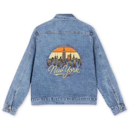 New York Skyline - Iconic Cityscape Beauty Men's Denim Jackets