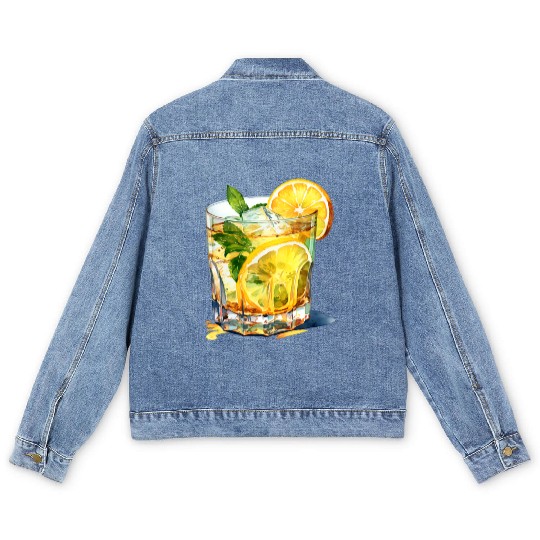 Lemonade Cocktail Drink Men's Denim Jackets