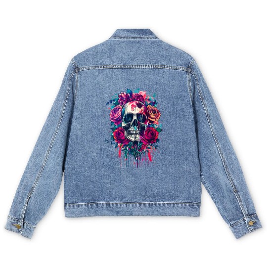 Santa Muerte - Mexican Folk Culture Saint Men's Denim Jackets