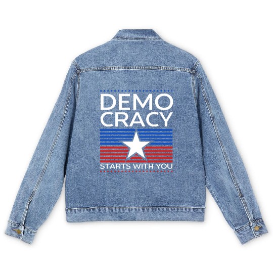 Democracy Starts with You - Election - Vote Men's Denim Jackets