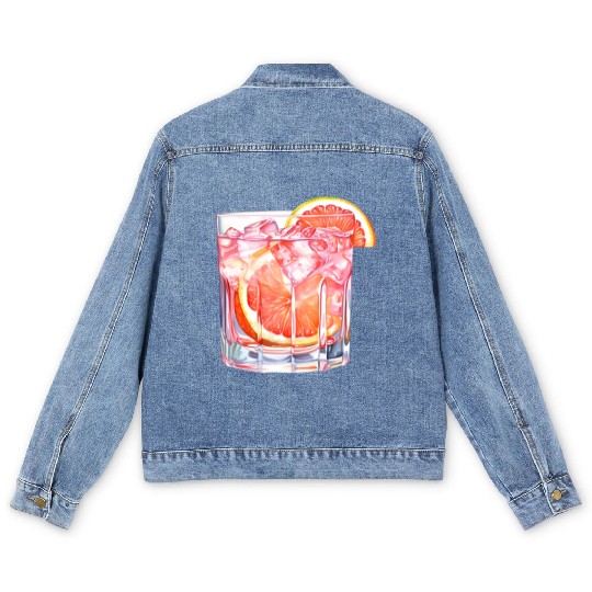 Grapefruit Citrus Cocktail Men's Denim Jackets