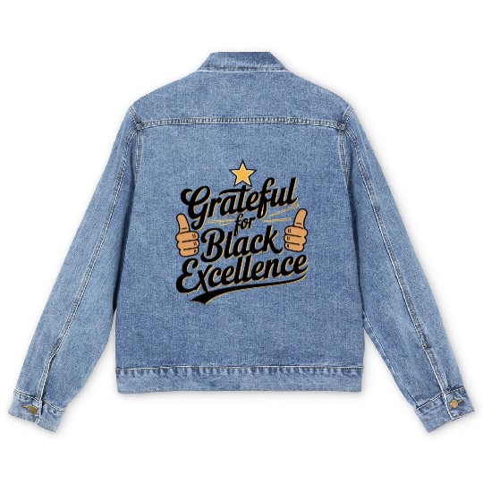 Grateful for Black Excellence Men's Denim Jackets