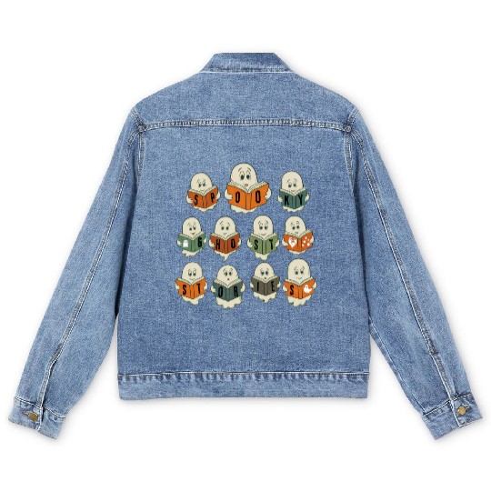Spooky Stories Book Club - Happy Halloween Men's Denim Jackets
