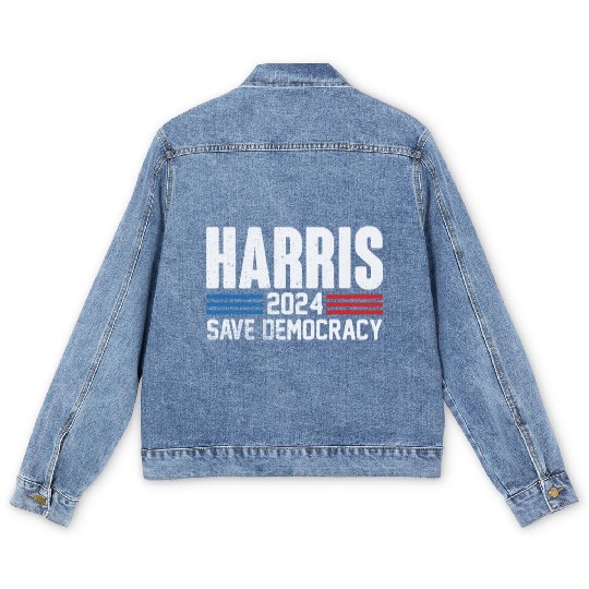 Kamala Harris 2024 flag Men's Denim Jackets