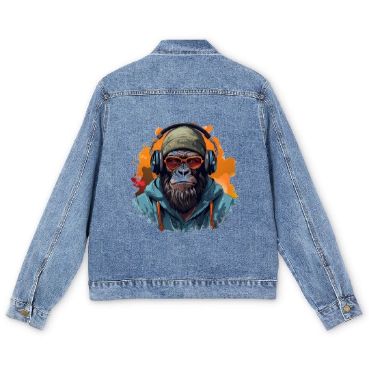 music, monkey, arctic monkeys, cool, band Men's Denim Jackets