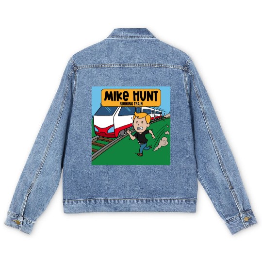 Mike Hunt Running Train Men's Denim Jackets