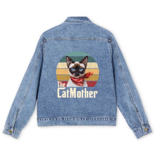 Best Cat Mom Ever Siamese Cat Lover Owner Cat Mama Men's Denim Jackets