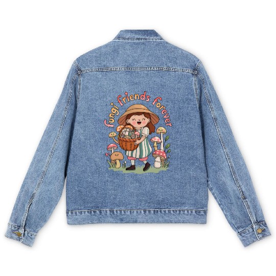 Fungi Friends Forever Men's Denim Jackets