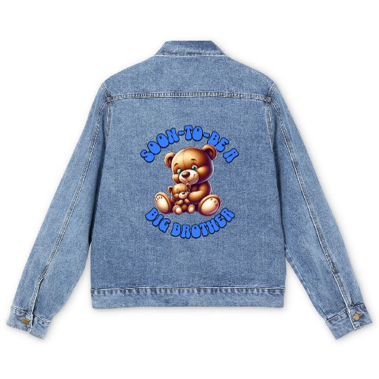 I'm Going To Be A Big Brother Cute Teddy Bears, Men's Denim Jackets