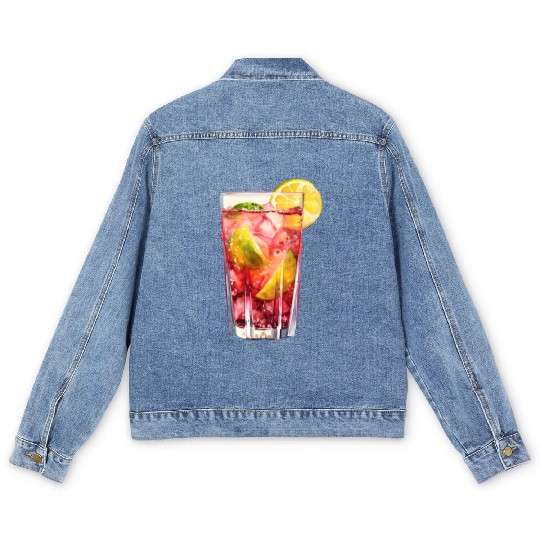 Citrus Berry Cocktail Men's Denim Jackets