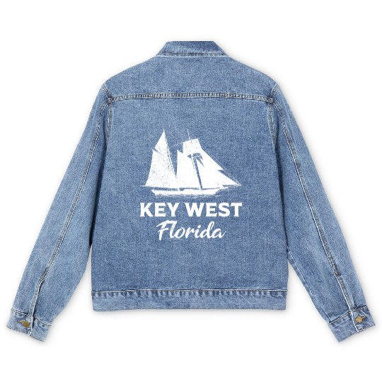 KEY-WEST FLORIDA Sailing Sunshine-State West Keys Men's Denim Jackets