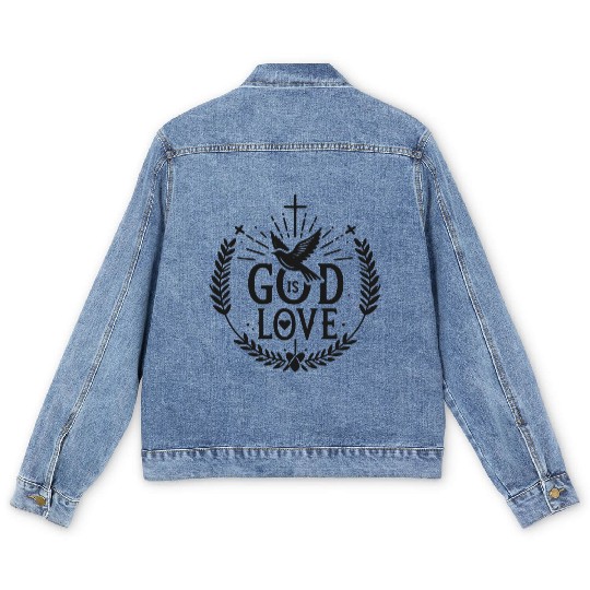 God is Love Men's Denim Jackets