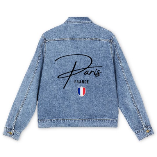 I love Paris, Paris France Men's Denim Jackets