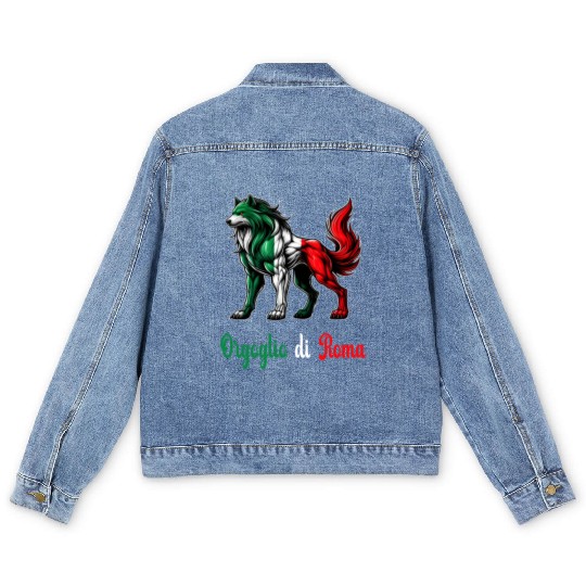 The pride of Rome Italy flag Men's Denim Jackets