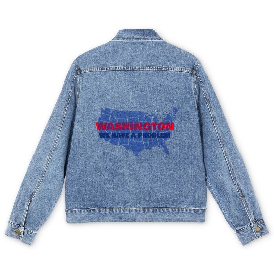 Washington We Have A Problem Men's Denim Jackets