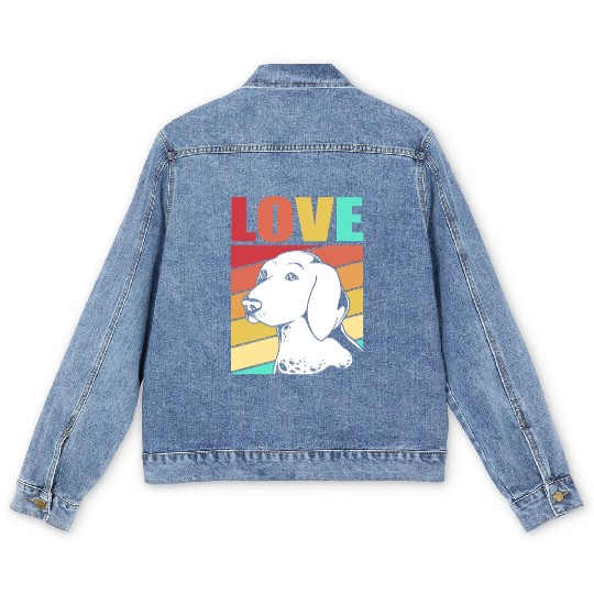 Retro German Shorthaired Pointer Dog I Love My GSP Men's Denim Jackets