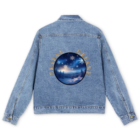 Crystal Dreams - A Winter Wonderland Men's Denim Jackets