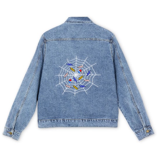 Colorful Candy and Lollipop Pattern Men's Denim Jackets