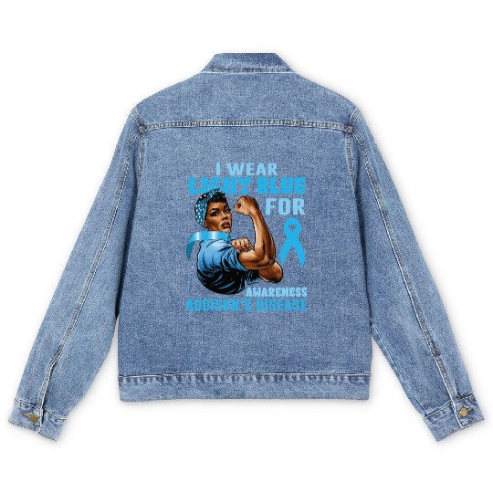 I Wear Light Blue For Addisons Disease Awareness Men's Denim Jackets