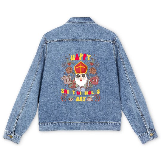 Groovy Saint Nicholas Day logo Men's Denim Jackets