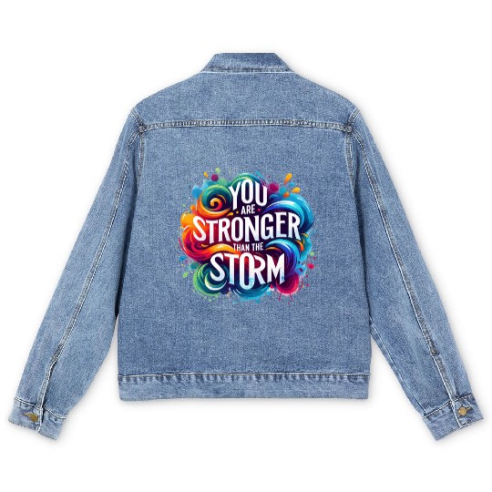 Wellness Collection - Stronger Than the Storm Men's Denim Jackets