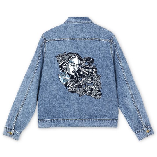Blessed Chicano Vintage Street Art Graphic Men's Denim Jackets