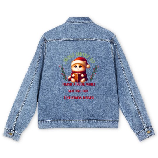 Most Likely To Christmas Bookish Quotes Men's Denim Jackets