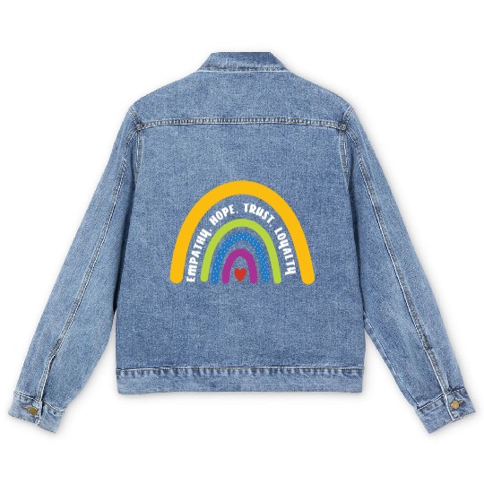 Empathy Hope Trust Loyalty Rainbow Men's Denim Jackets