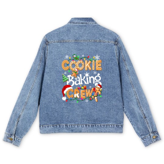 Cookie baking crew Cooking Lover Xmas Gingerbread Men's Denim Jackets