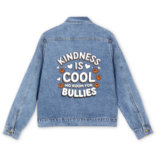 Kindness is Cool No Room for Bullies Men's Denim Jackets