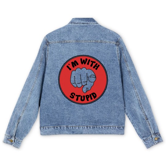 I'm With Stupid Men's Denim Jackets