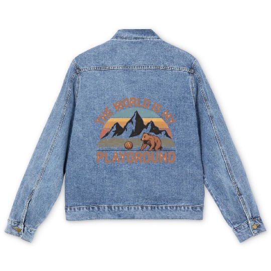 The World is My Playground Men's Denim Jackets