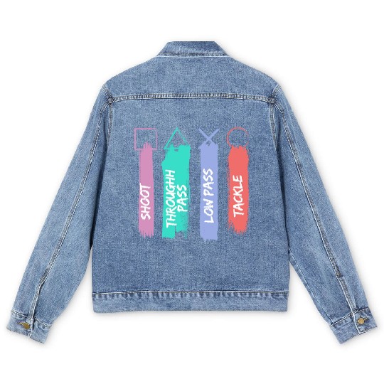 Playstation Button Men's Denim Jackets