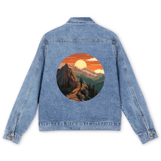 Hiking Nature Vacation Men's Denim Jackets