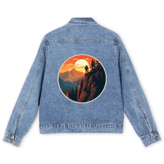 Hiking Nature Vacation Men's Denim Jackets