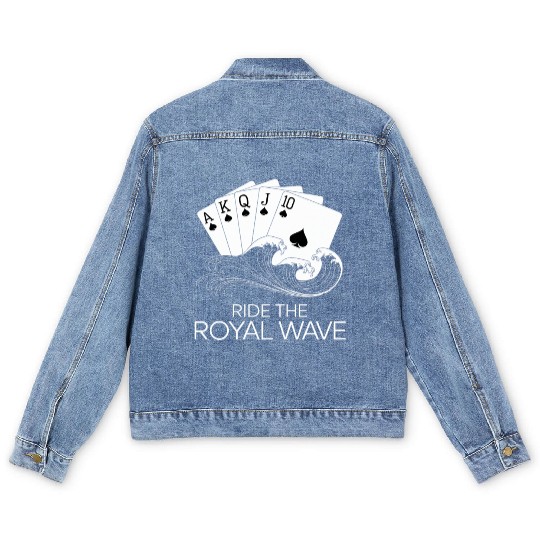 Texas Hold'em Ride The Royal Wave Poker Apparel Men's Denim Jackets