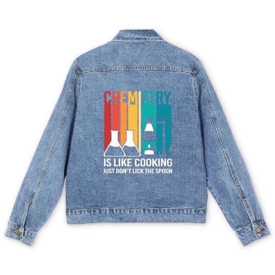 Funny Organic Chemistry Is Like Cooking Men's Denim Jackets